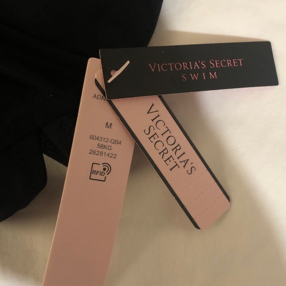 Victoria's Secret Black Plunge Golden Metal Wear Bikini Top M - Picture 4 of 5